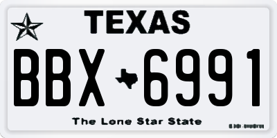 TX license plate BBX6991