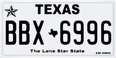 TX license plate BBX6996