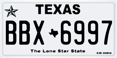 TX license plate BBX6997