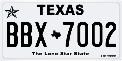 TX license plate BBX7002