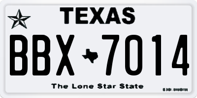TX license plate BBX7014