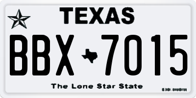 TX license plate BBX7015