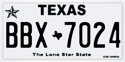 TX license plate BBX7024