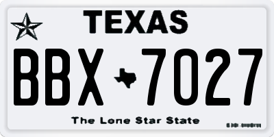 TX license plate BBX7027