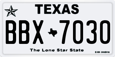 TX license plate BBX7030