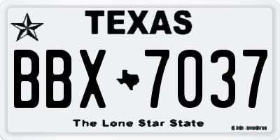 TX license plate BBX7037