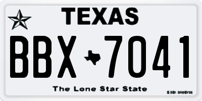 TX license plate BBX7041
