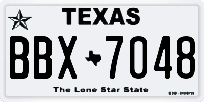 TX license plate BBX7048