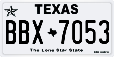 TX license plate BBX7053