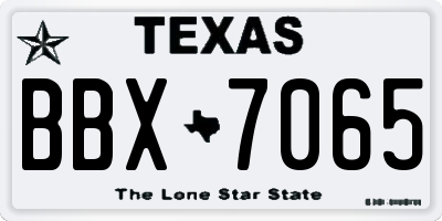 TX license plate BBX7065