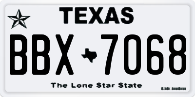 TX license plate BBX7068