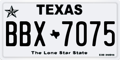 TX license plate BBX7075