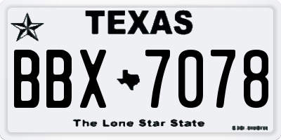 TX license plate BBX7078