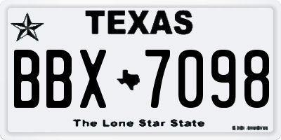 TX license plate BBX7098