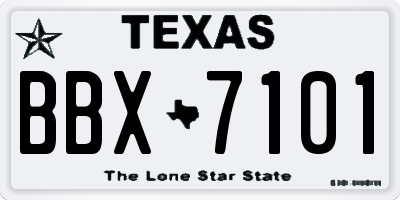 TX license plate BBX7101