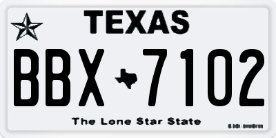 TX license plate BBX7102