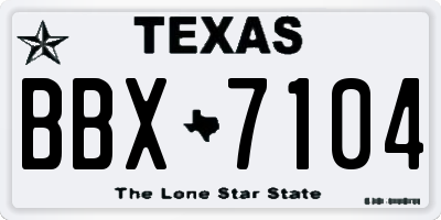 TX license plate BBX7104