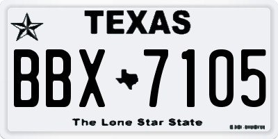 TX license plate BBX7105