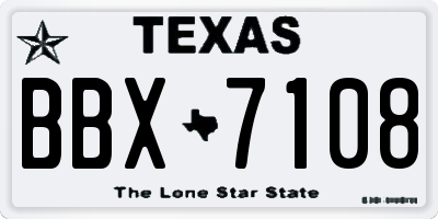 TX license plate BBX7108