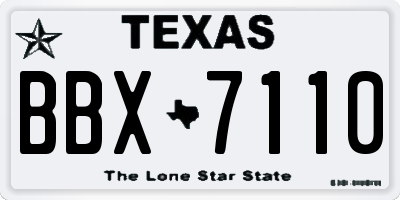 TX license plate BBX7110