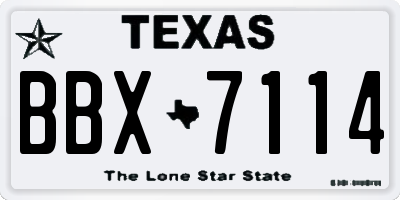 TX license plate BBX7114