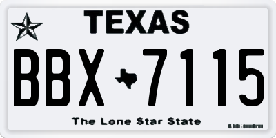 TX license plate BBX7115