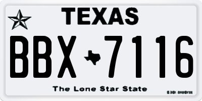 TX license plate BBX7116