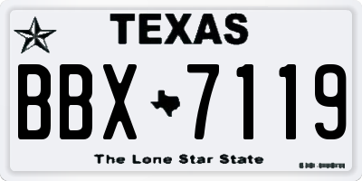 TX license plate BBX7119