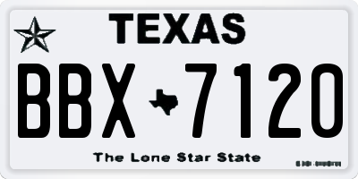 TX license plate BBX7120