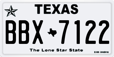 TX license plate BBX7122