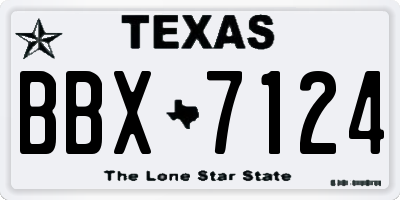 TX license plate BBX7124