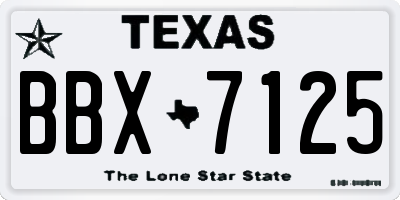 TX license plate BBX7125