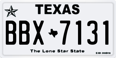 TX license plate BBX7131