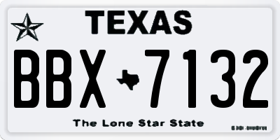 TX license plate BBX7132