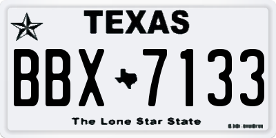 TX license plate BBX7133