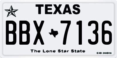 TX license plate BBX7136