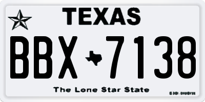 TX license plate BBX7138