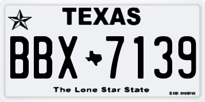 TX license plate BBX7139