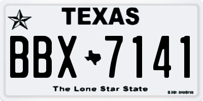 TX license plate BBX7141
