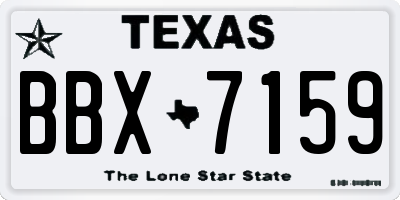 TX license plate BBX7159