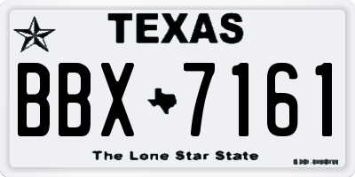 TX license plate BBX7161