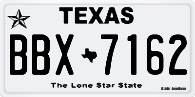 TX license plate BBX7162