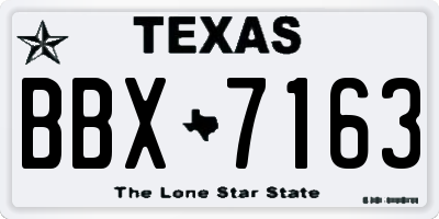TX license plate BBX7163
