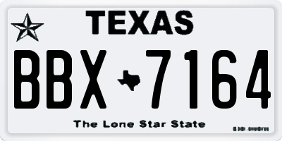 TX license plate BBX7164