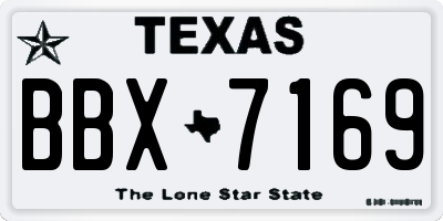 TX license plate BBX7169