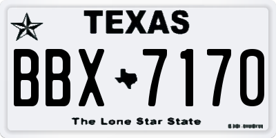 TX license plate BBX7170