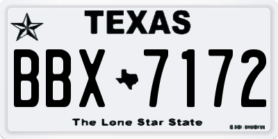 TX license plate BBX7172