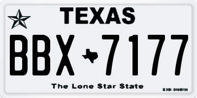 TX license plate BBX7177