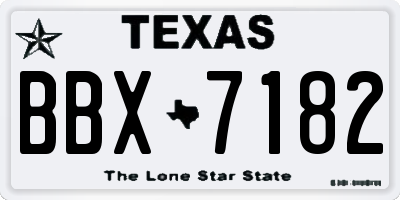 TX license plate BBX7182