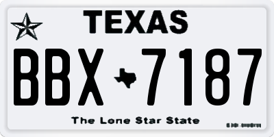 TX license plate BBX7187